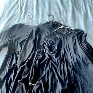 LOT of THREE Black Zara Dresses in size Large PERFECT FOR FALL WORK ATTIRE